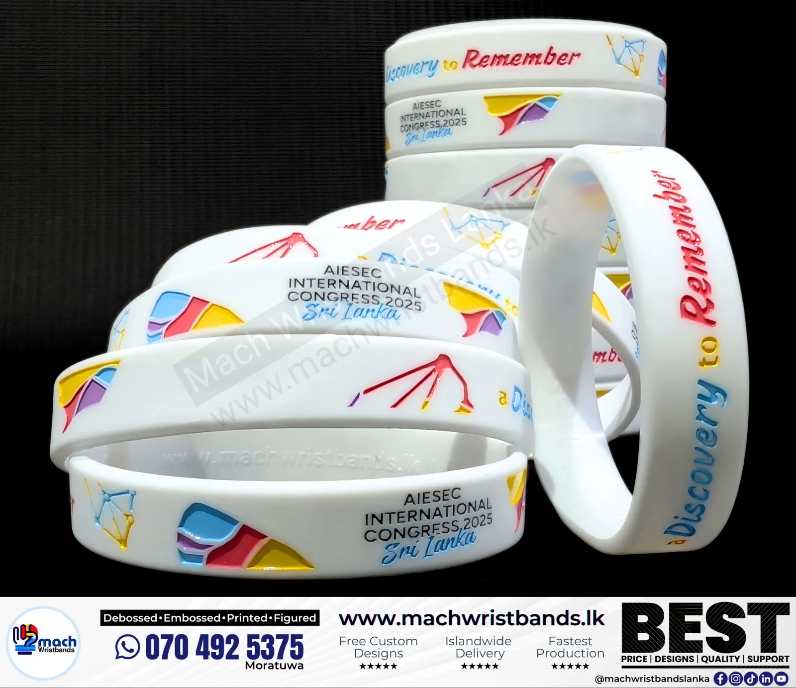 Debossed printed AIESEC handbands